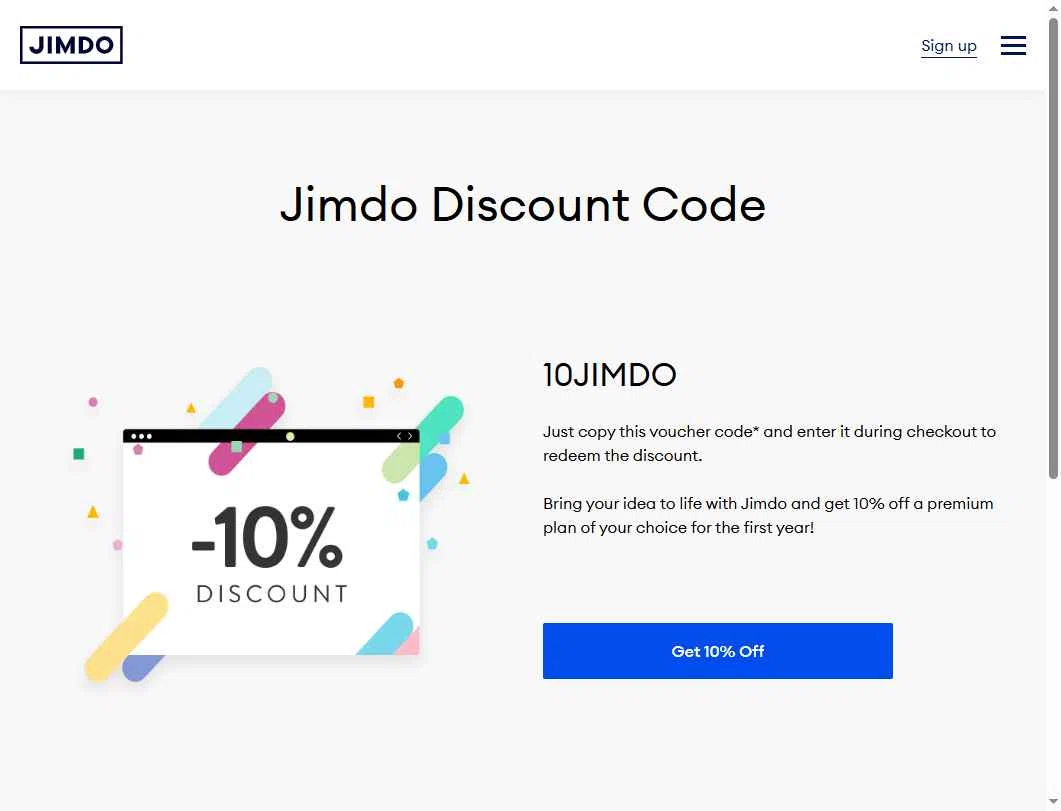 Jimdo checkout page showing Jimdo promo code box | Screenshot taken by SimplyCodes community member on Jul 23, 2025