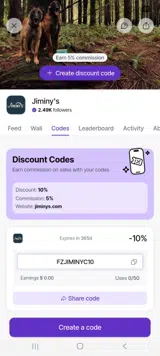Jiminys coupon verification screenshot