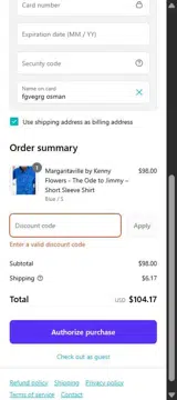 KENT10 coupon verification screenshot