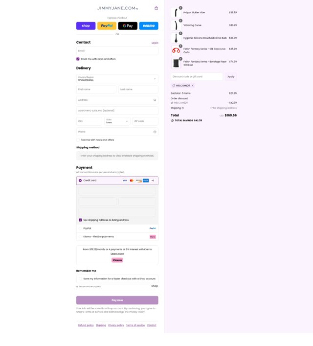 Jimmy Jane checkout page showing Jimmy Jane discount code box | Screenshot taken by SimplyCodes community member on Sep 3, 2025