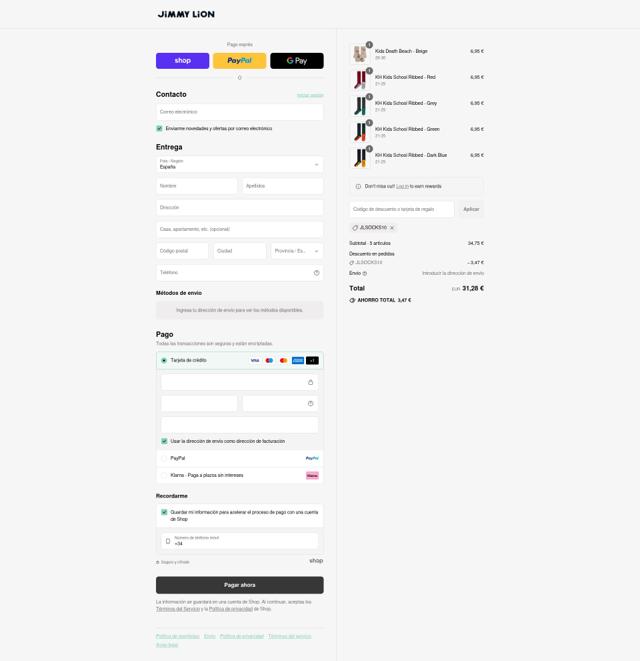 Jimmy Lion checkout page showing Jimmy Lion discount code box | Screenshot taken by SimplyCodes community member on Sep 8, 2025