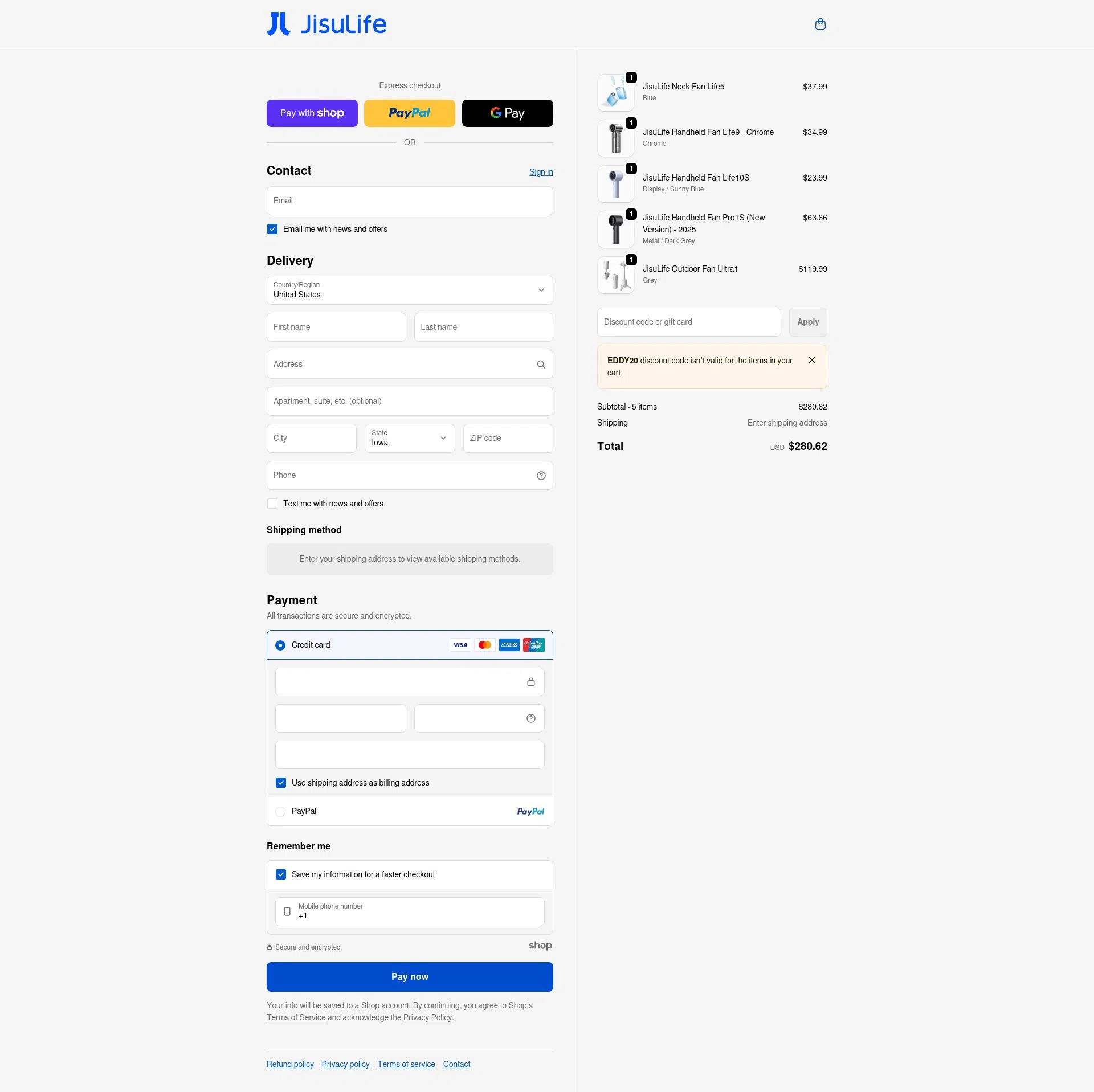 JISULIFE checkout page showing JISULIFE promo code box | Screenshot taken by SimplyCodes community member on Jan 7, 2026
