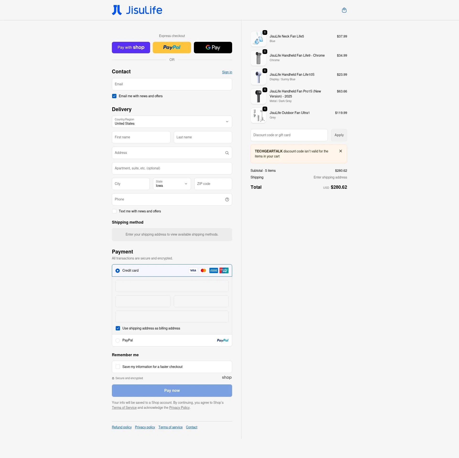 JISULIFE checkout page showing JISULIFE promo code box | Screenshot taken by SimplyCodes community member on Jan 7, 2026