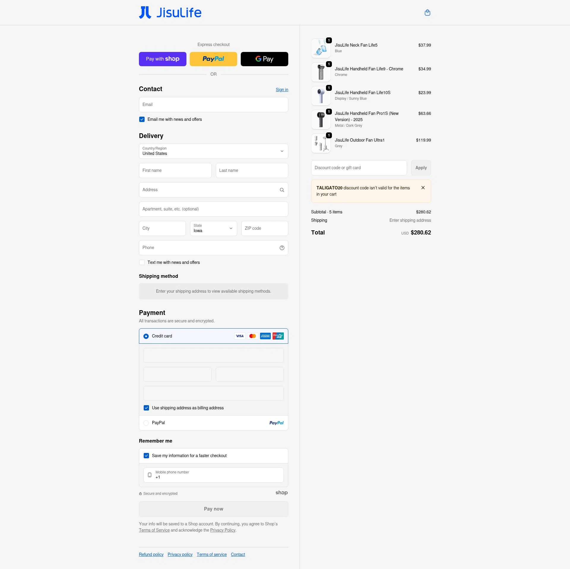 JISULIFE checkout page showing JISULIFE promo code box | Screenshot taken by SimplyCodes community member on Jan 7, 2026