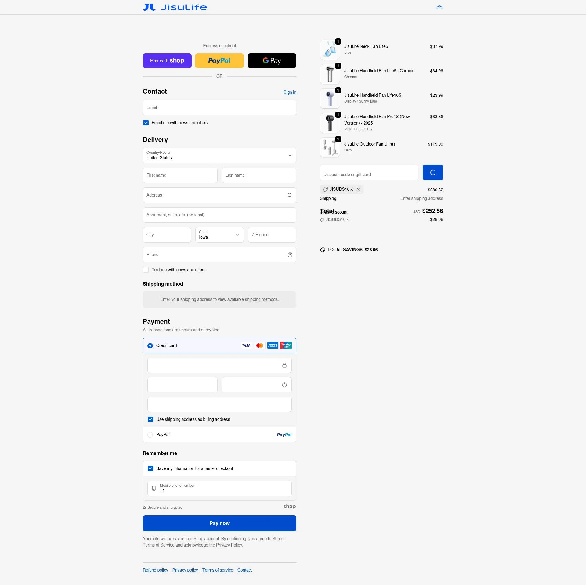 JISULIFE checkout page showing JISULIFE promo code box | Screenshot taken by SimplyCodes community member on Jan 7, 2026
