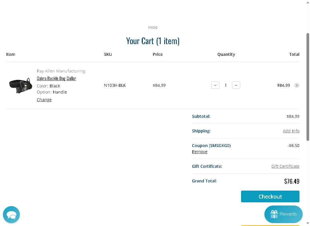 J&J Dog Supplies checkout page showing J&J Dog Supplies promo code box | Screenshot taken by SimplyCodes community member on Jun 15, 2025