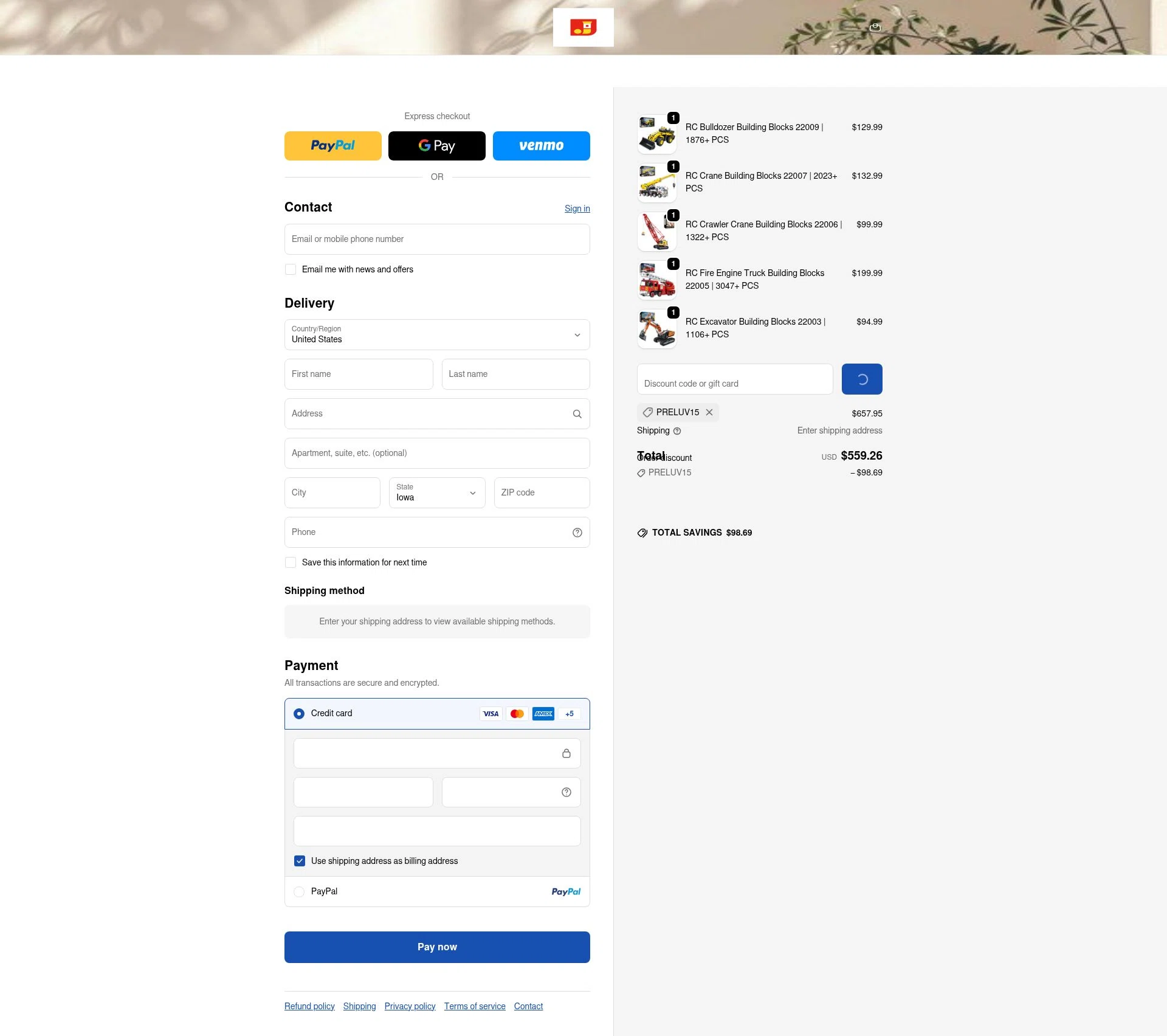 JMBricklayer checkout page showing JMBricklayer promo code box | Screenshot taken by SimplyCodes community member on Feb 14, 2026