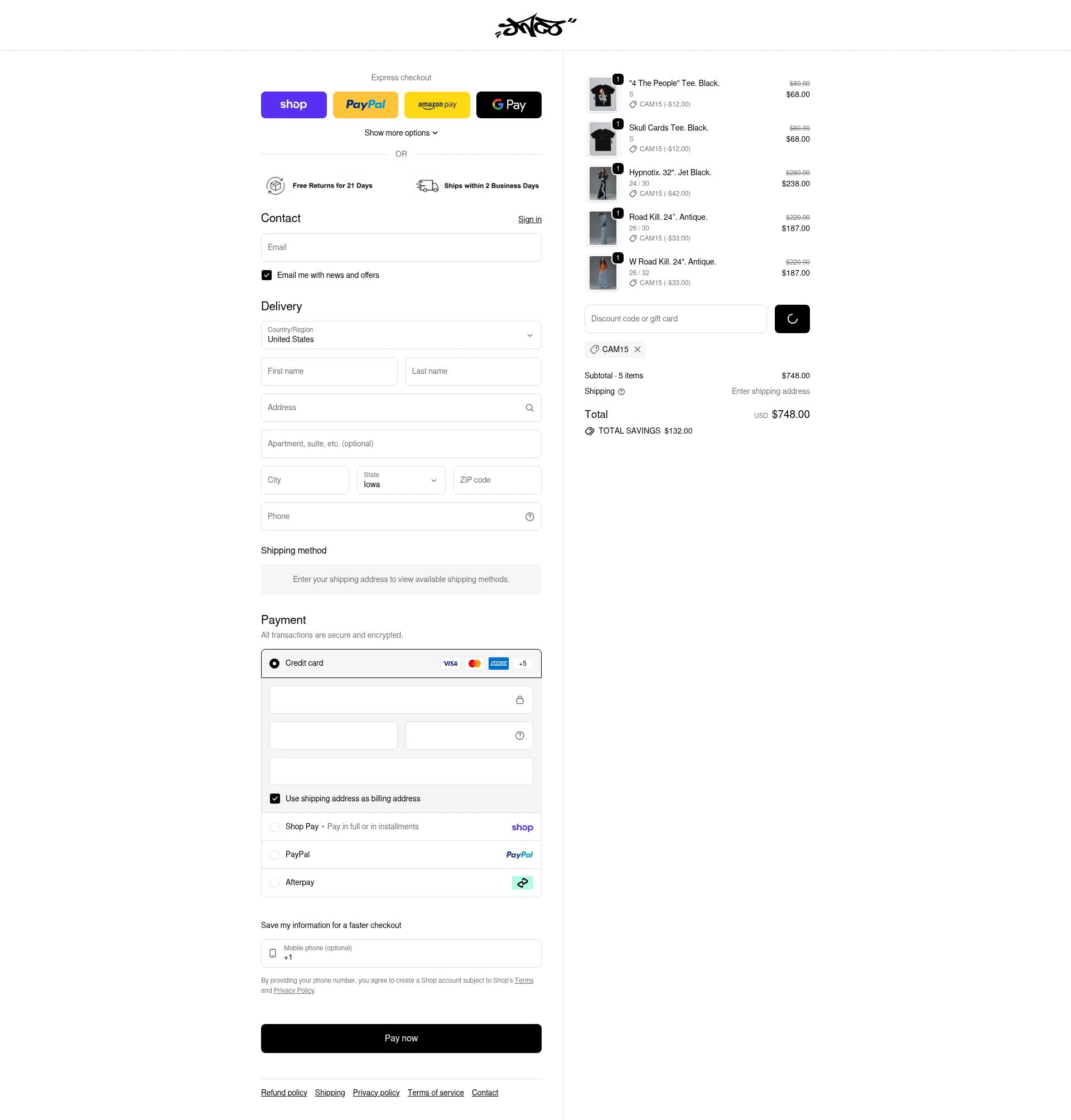 JNCO checkout page showing JNCO discount code box | Screenshot taken by SimplyCodes community member on Feb 18, 2026