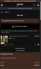 SOCIAL25 coupon verification screenshot