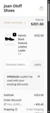 SPRING50 coupon verification screenshot