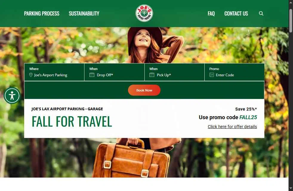 Joe's Airport Parking checkout page showing Joe's Airport Parking promo code box | Screenshot taken by SimplyCodes community member on Oct 29, 2025