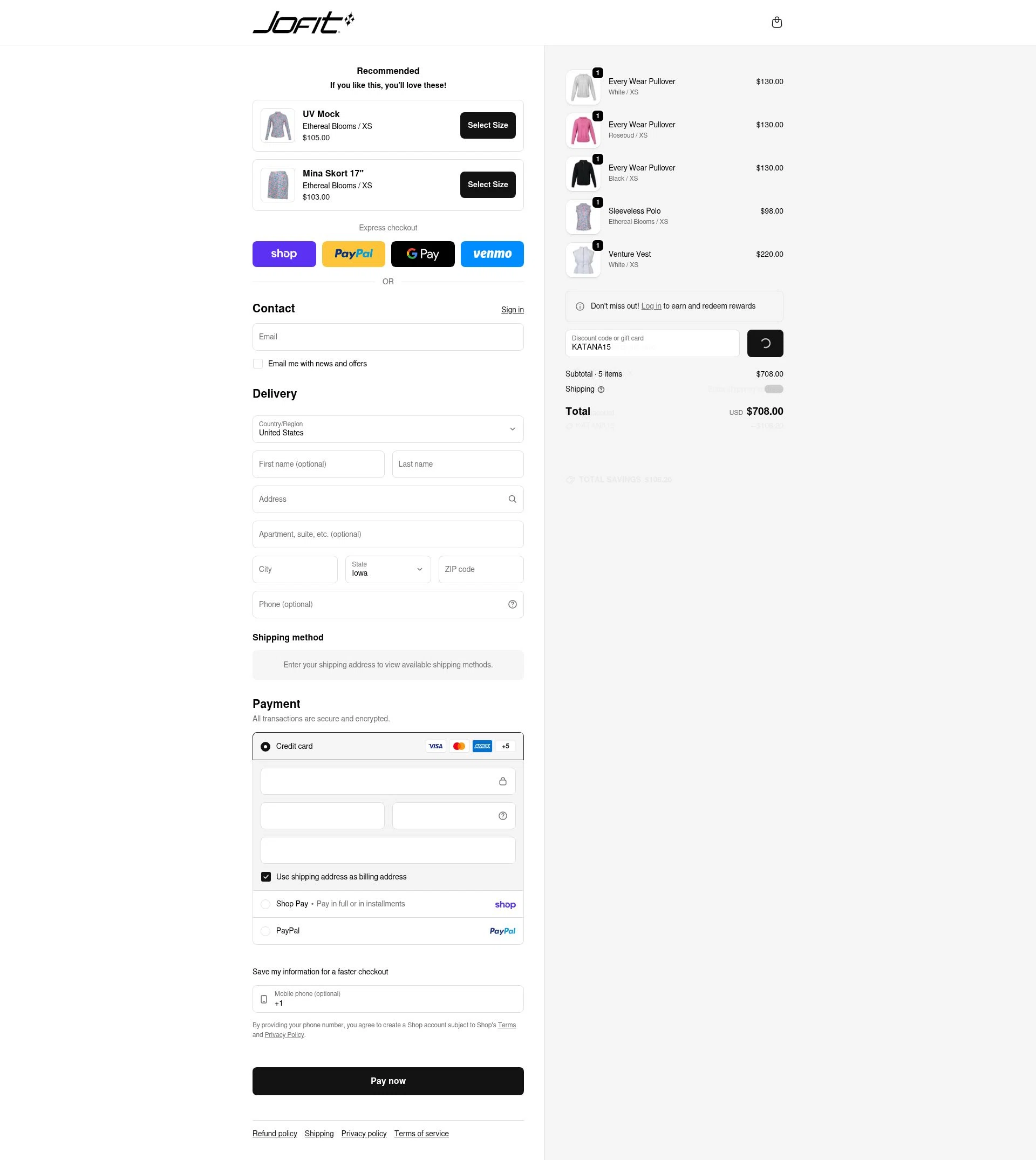 JoFit checkout page showing JoFit promo code box | Screenshot taken by SimplyCodes community member on Feb 13, 2026