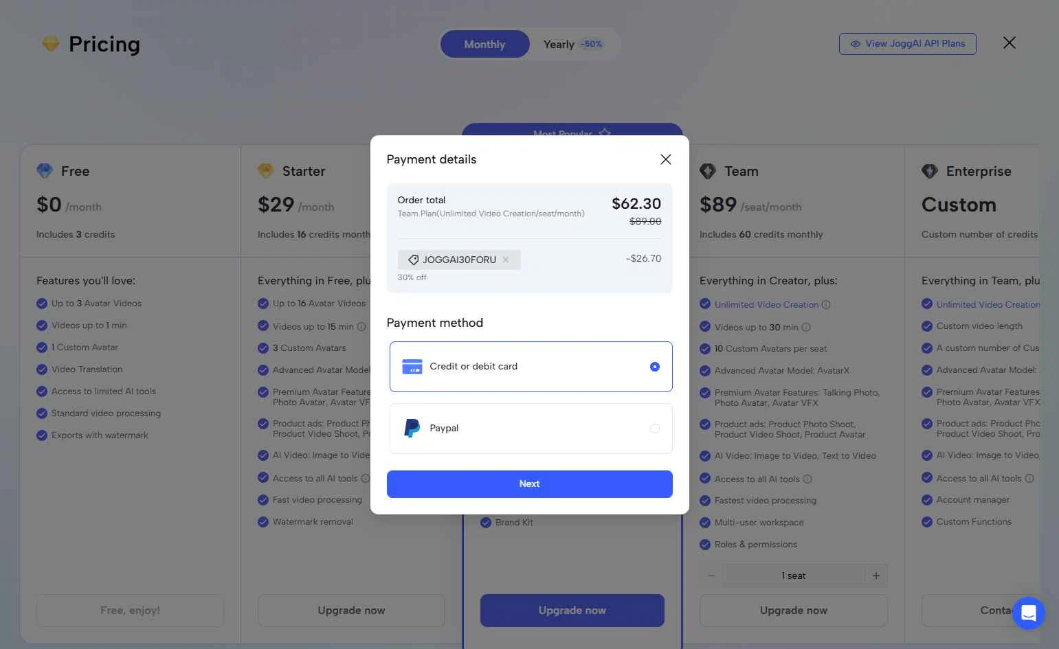 Jogg checkout page showing Jogg promo code box | Screenshot taken by SimplyCodes community member on Feb 2, 2026