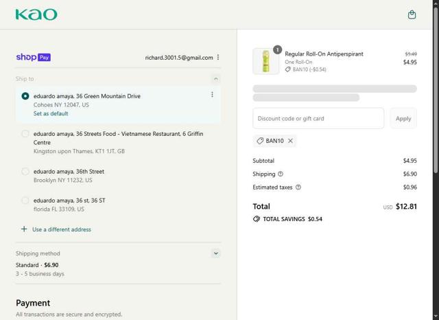 John Frieda checkout page showing John Frieda coupon code box | Screenshot taken by SimplyCodes community member on Aug 8, 2025