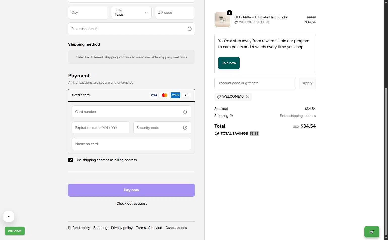 John Frieda checkout page showing John Frieda coupon code box | Screenshot taken by SimplyCodes community member on Feb 18, 2026