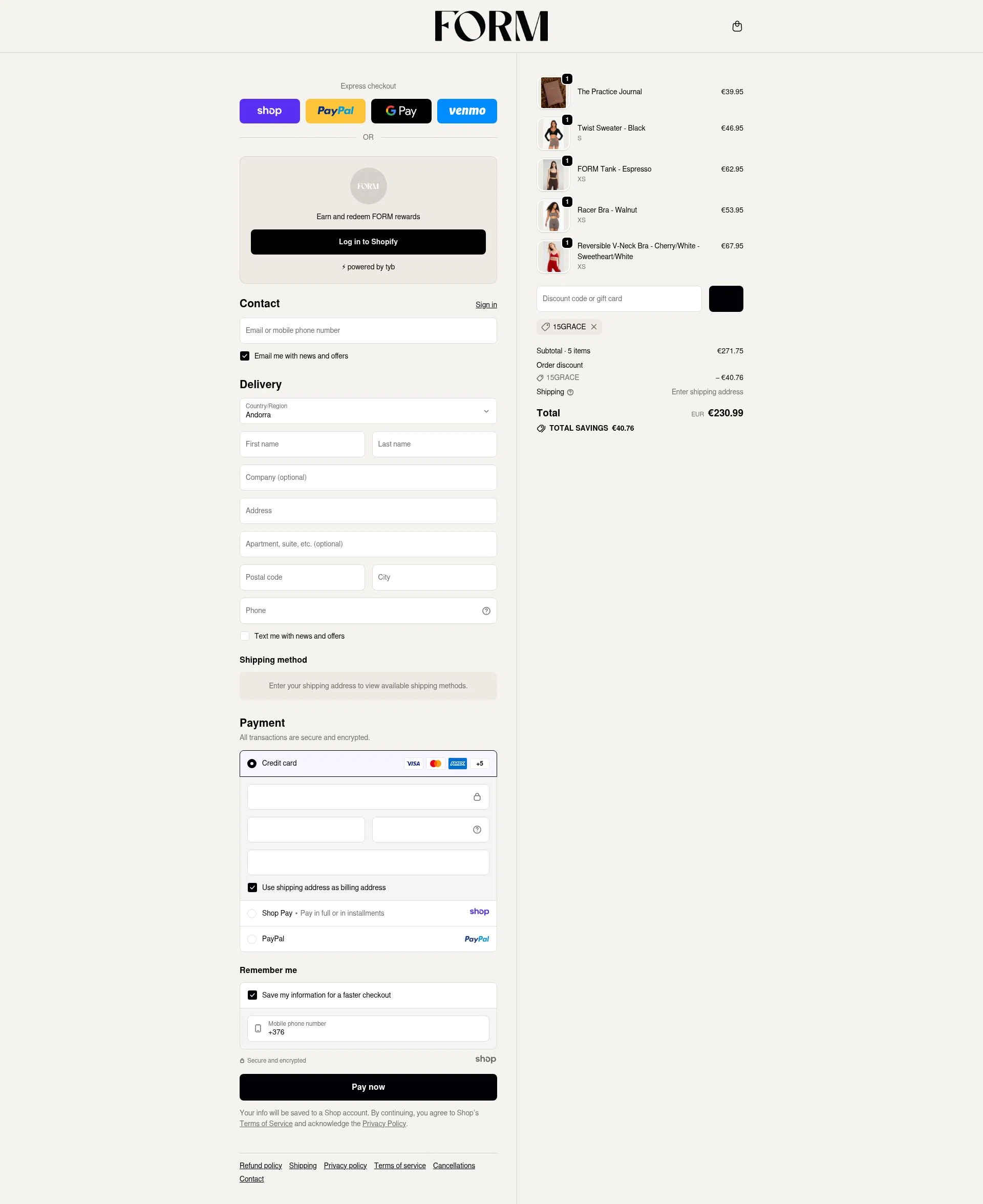 FORM checkout page showing FORM discount code box | Screenshot taken by SimplyCodes community member on Jan 2, 2026