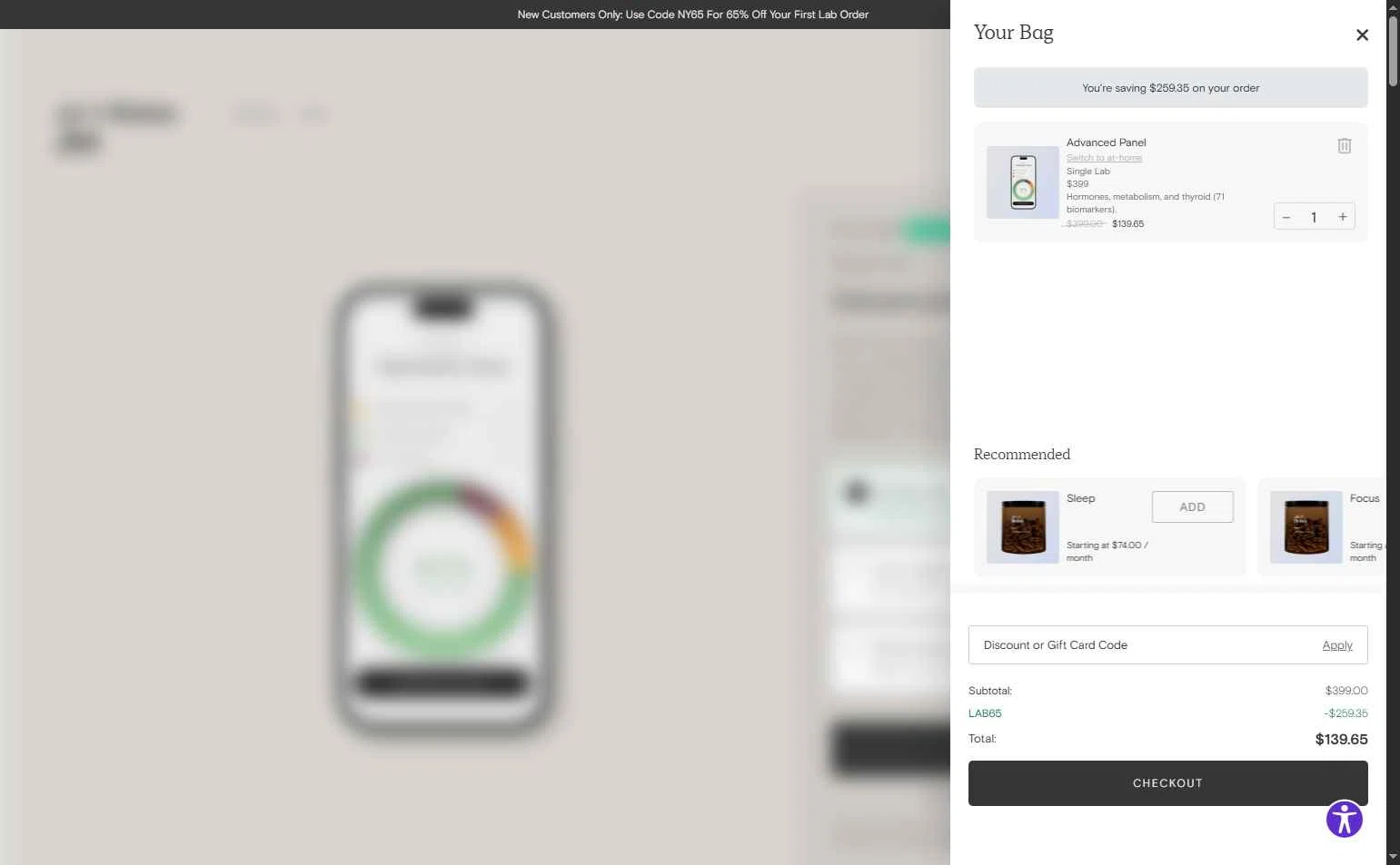 Joi + Blokes checkout page showing Joi + Blokes promo code box | Screenshot taken by SimplyCodes community member on Feb 5, 2026
