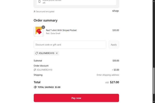 Jollibee checkout page showing Jollibee coupon code box | Screenshot taken by SimplyCodes community member on Jul 31, 2025