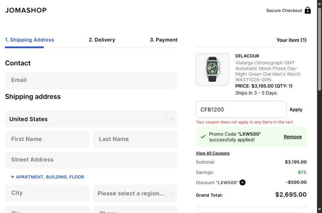 JomaShop checkout page showing JomaShop coupon code box | Screenshot taken by SimplyCodes community member on Aug 28, 2025