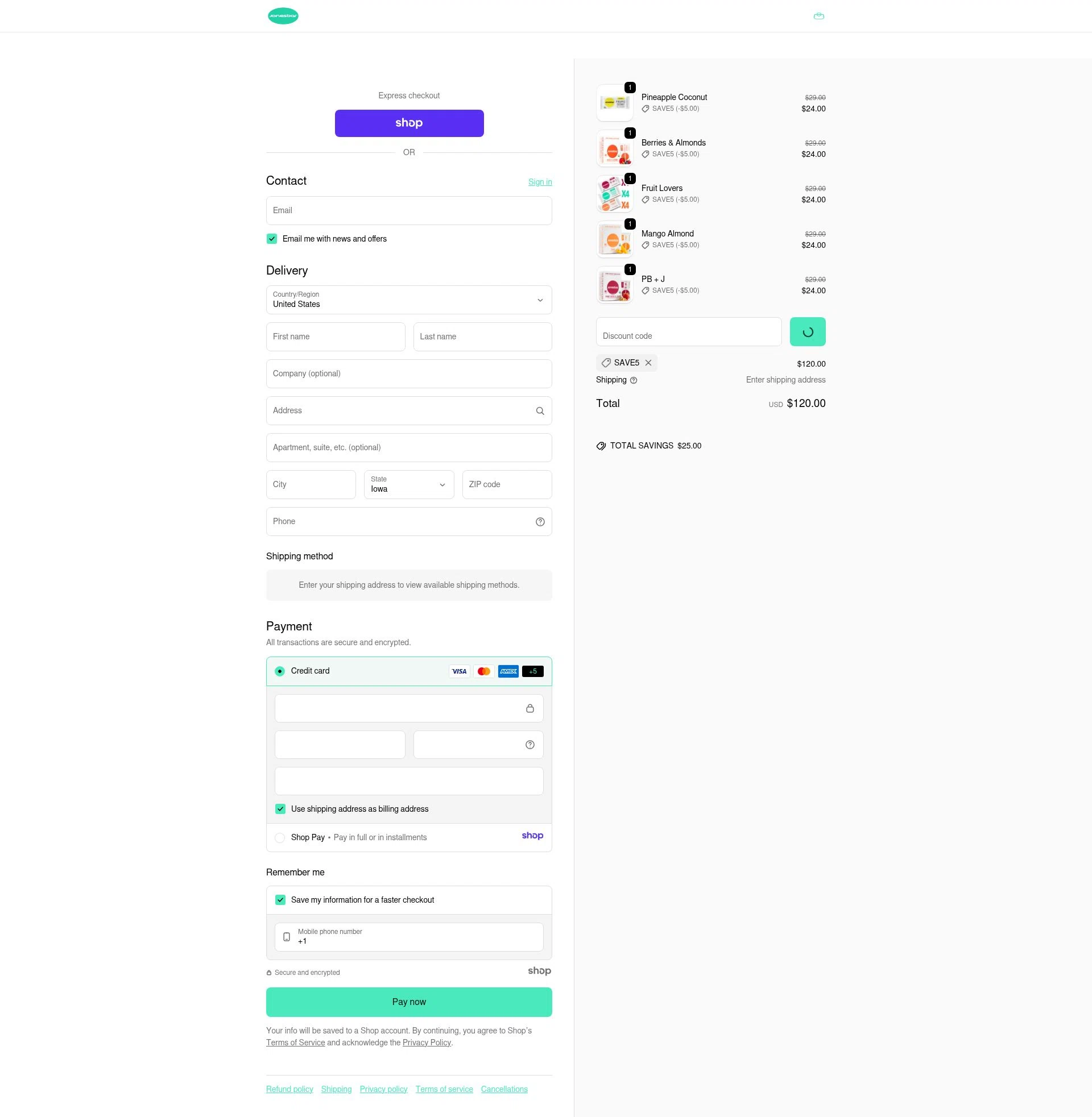 Jonesbar checkout page showing Jonesbar promo code box | Screenshot taken by SimplyCodes community member on Jan 7, 2026