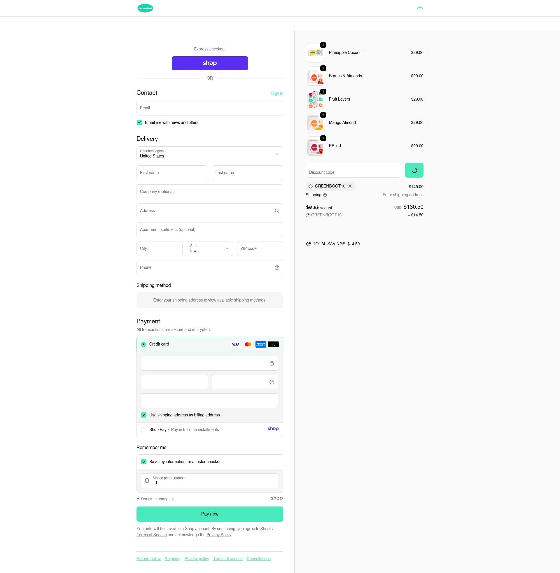 Jonesbar checkout page showing Jonesbar promo code box | Screenshot taken by SimplyCodes community member on Jan 7, 2026