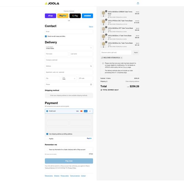 JOOLA checkout page showing JOOLA discount code box | Screenshot taken by SimplyCodes community member on Sep 10, 2025