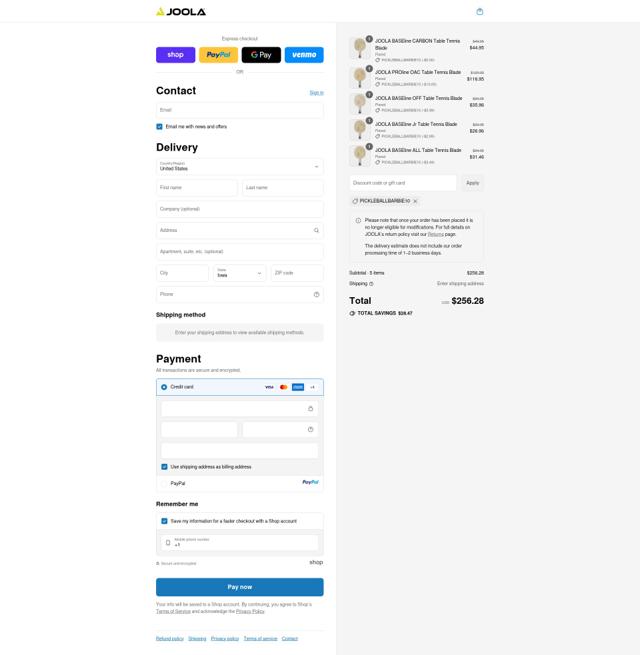 JOOLA checkout page showing JOOLA discount code box | Screenshot taken by SimplyCodes community member on Sep 10, 2025