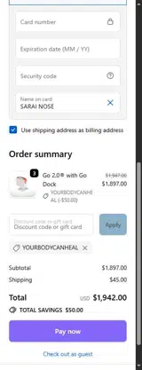 YOURBODYCANHEAL coupon verification screenshot
