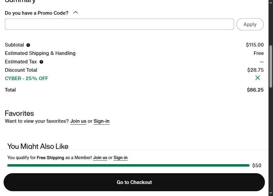 Jordan checkout page showing Jordan promo code box | Screenshot taken by SimplyCodes community member on Dec 6, 2025