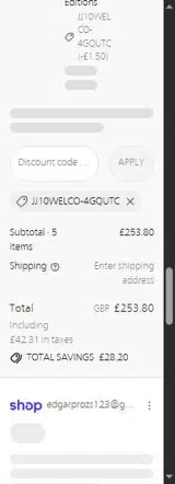 Joseph Joseph coupon verification screenshot