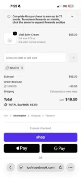 NINO10 coupon verification screenshot