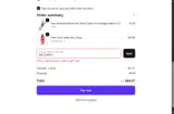 WELCOME10 coupon verification screenshot