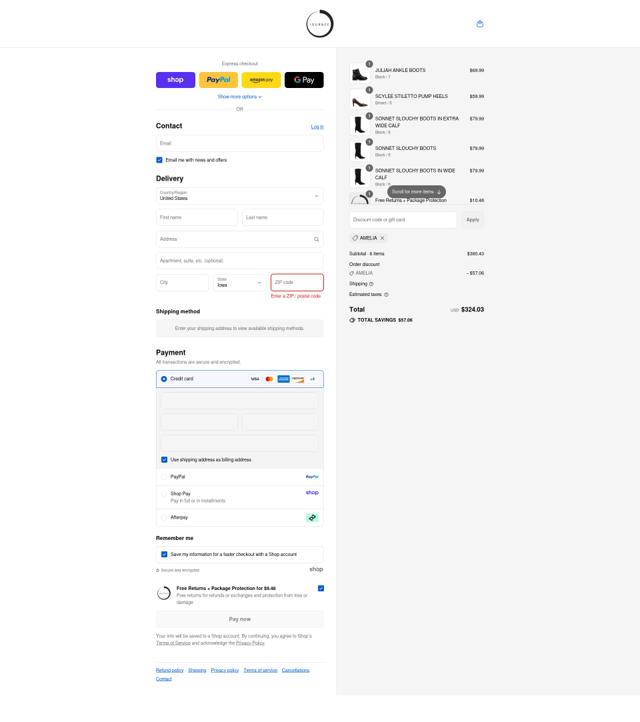Journee Collection checkout page showing Journee Collection discount code box | Screenshot taken by SimplyCodes community member on Sep 4, 2025
