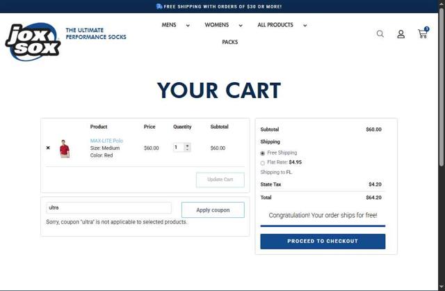 Jox Sox checkout page showing Jox Sox promo code box | Screenshot taken by SimplyCodes community member on Sep 2, 2025