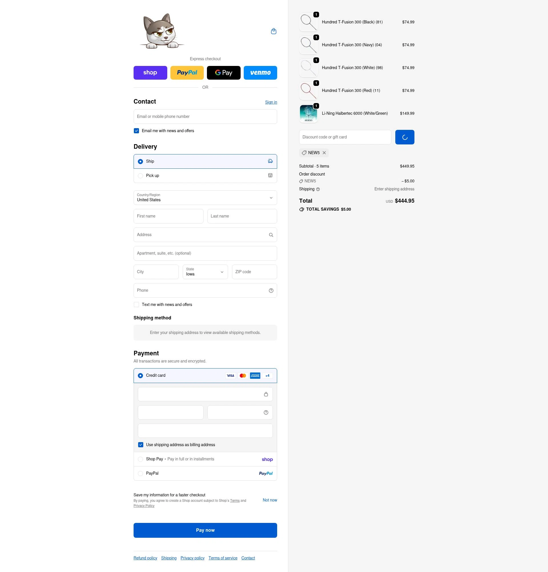 Joy Badminton checkout page showing Joy Badminton discount code box | Screenshot taken by SimplyCodes community member on Feb 17, 2026