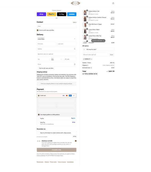 Joyfolie checkout page showing Joyfolie coupon code box | Screenshot taken by SimplyCodes community member on Sep 13, 2025