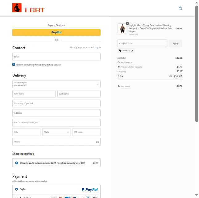 Joylgbt checkout page showing Joylgbt promo code box | Screenshot taken by SimplyCodes community member on Dec 17, 2025