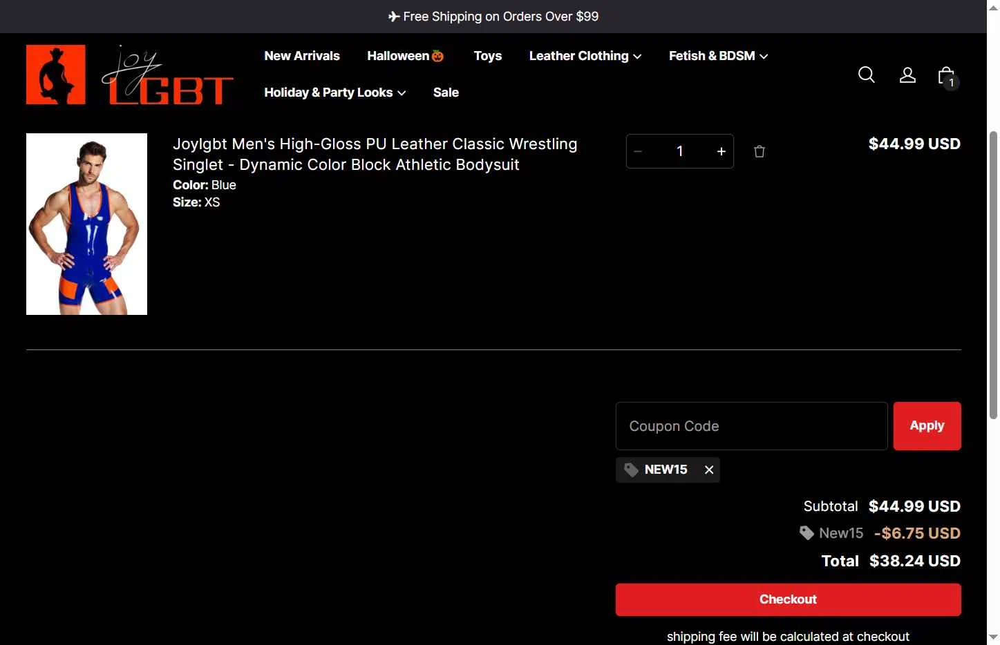 Joylgbt checkout page showing Joylgbt promo code box | Screenshot taken by SimplyCodes community member on Oct 20, 2025