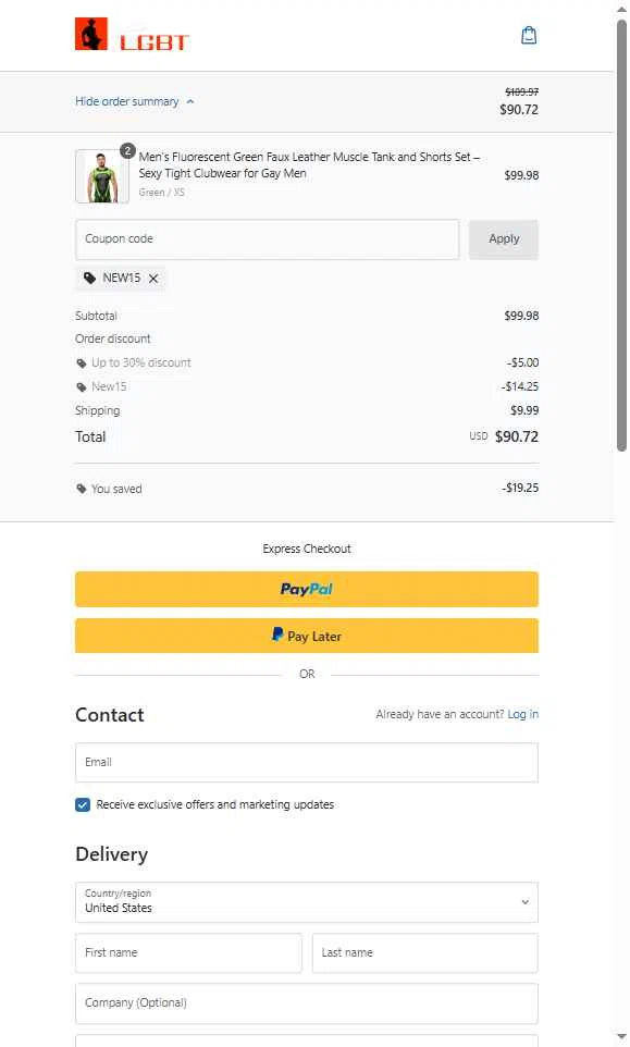 Joylgbt checkout page showing Joylgbt promo code box | Screenshot taken by SimplyCodes community member on Aug 23, 2025