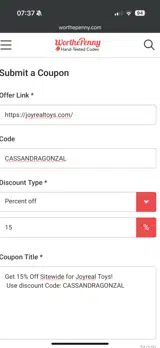 CASSANDRAGONZAL coupon verification screenshot