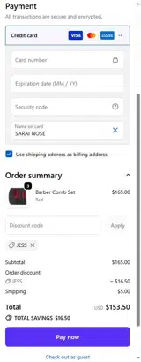 JRL Professional coupon verification screenshot