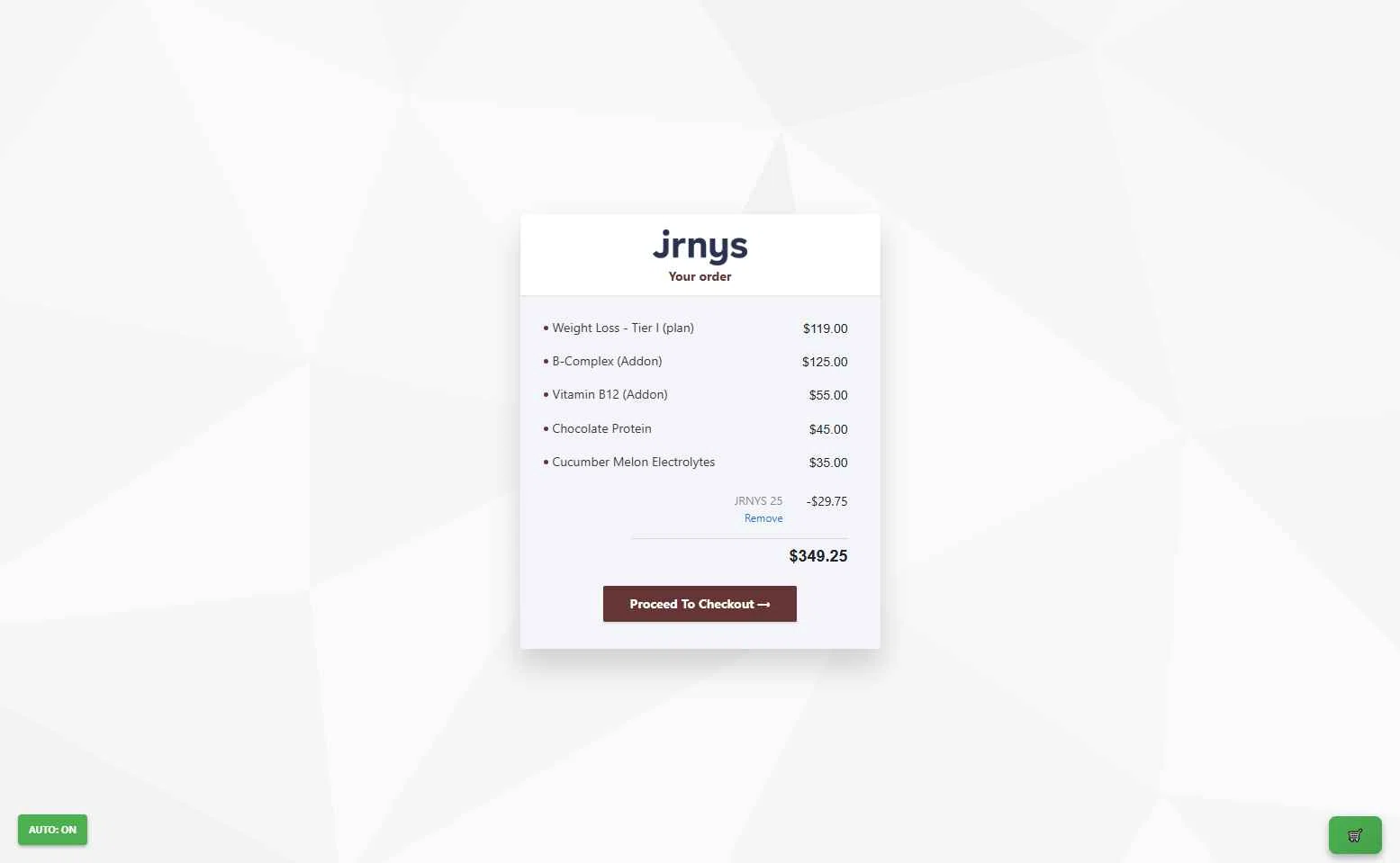 JRNYS checkout page showing JRNYS coupon code box | Screenshot taken by SimplyCodes community member on Sep 22, 2025