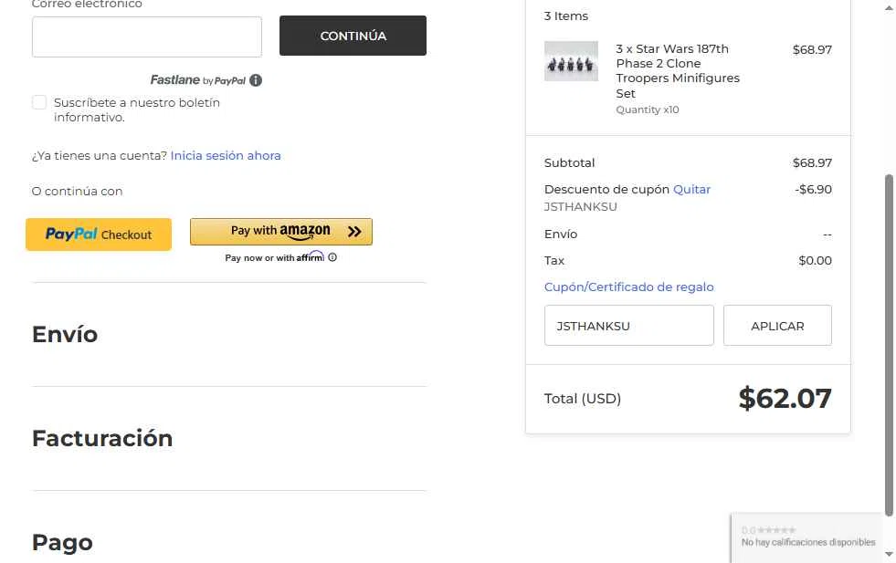 J's Little Things checkout page showing J's Little Things coupon code box | Screenshot taken by SimplyCodes community member on May 11, 2025