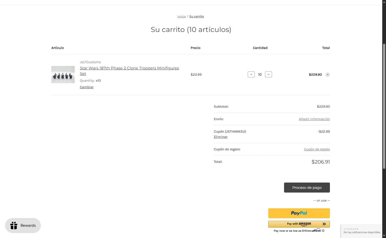 J's Little Things checkout page showing J's Little Things coupon code box | Screenshot taken by SimplyCodes community member on May 11, 2025