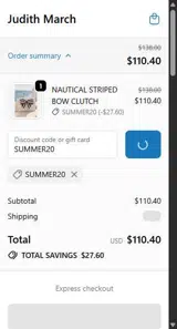 SUMMER20 coupon verification screenshot