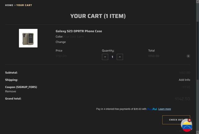 Juggernaut Case checkout page showing Juggernaut Case discount code box | Screenshot taken by SimplyCodes community member on Apr 26, 2025