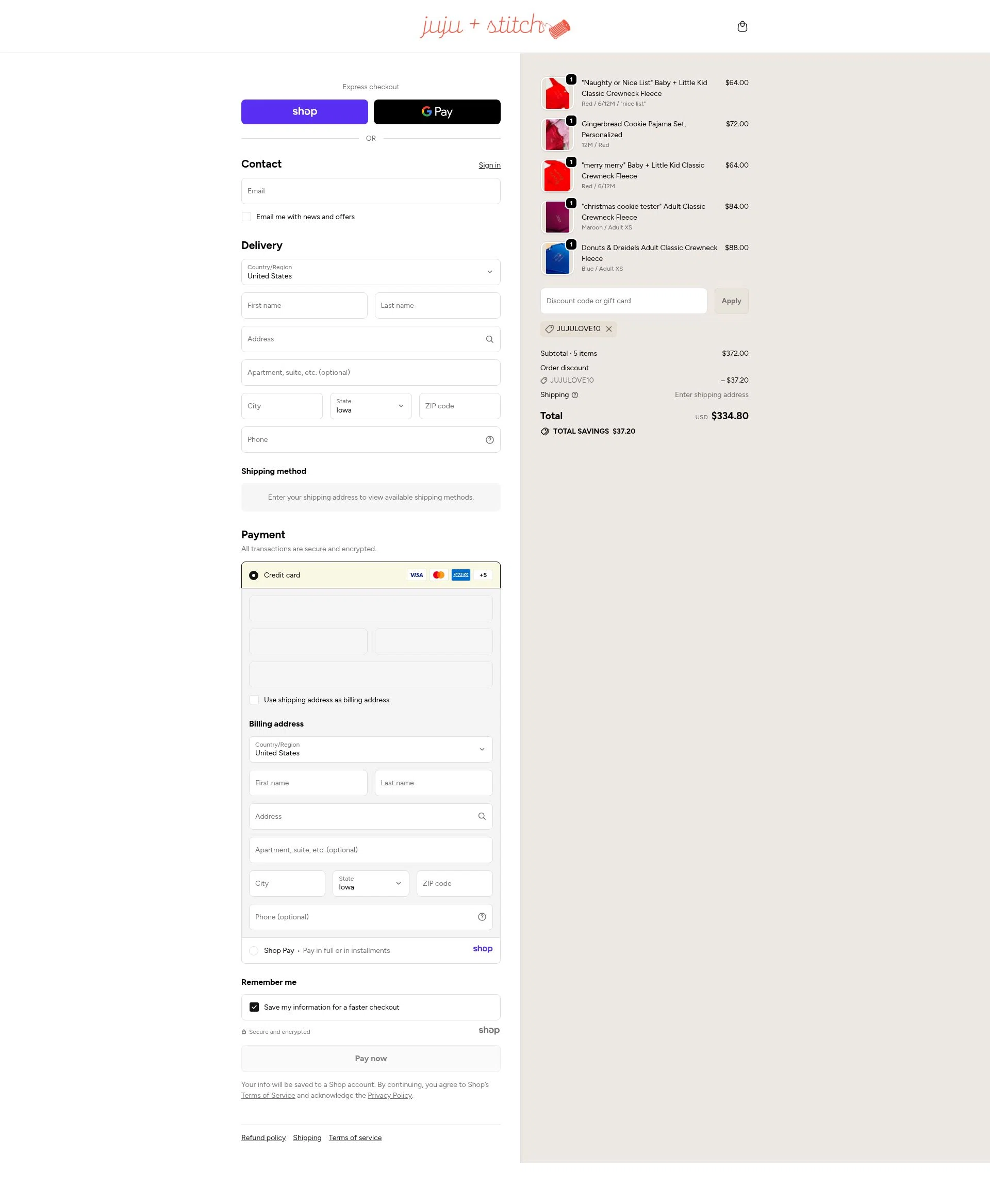 juju + stitch checkout page showing juju + stitch promo code box | Screenshot taken by SimplyCodes community member on Dec 26, 2025