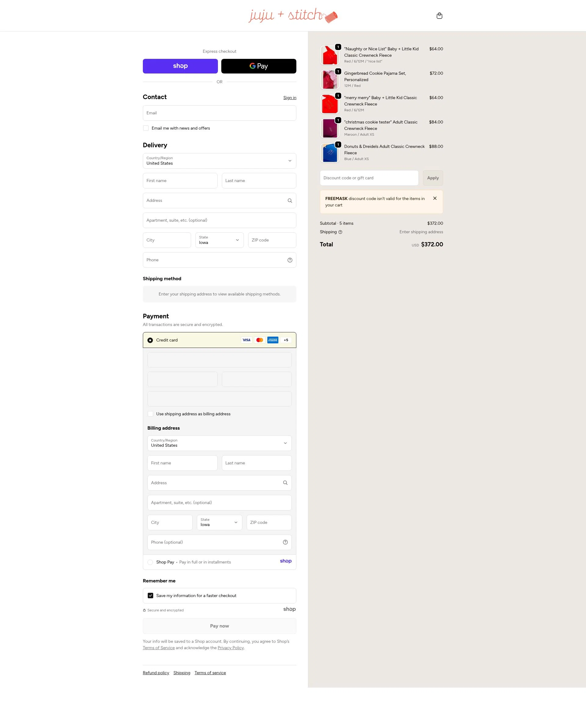 juju + stitch checkout page showing juju + stitch promo code box | Screenshot taken by SimplyCodes community member on Dec 26, 2025