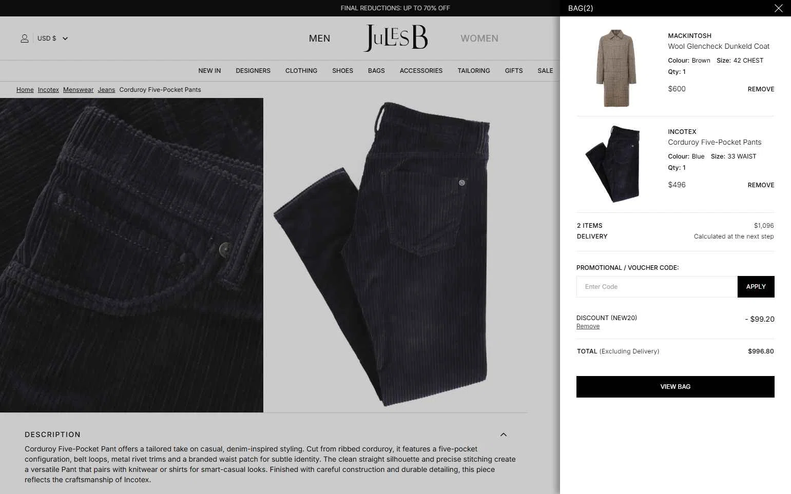 Jules B checkout page showing Jules B promo code box | Screenshot taken by SimplyCodes community member on Feb 2, 2026