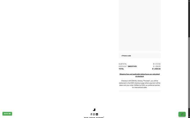 Julian Fashion checkout page showing Julian Fashion promo code box | Screenshot taken by SimplyCodes community member on Sep 29, 2025